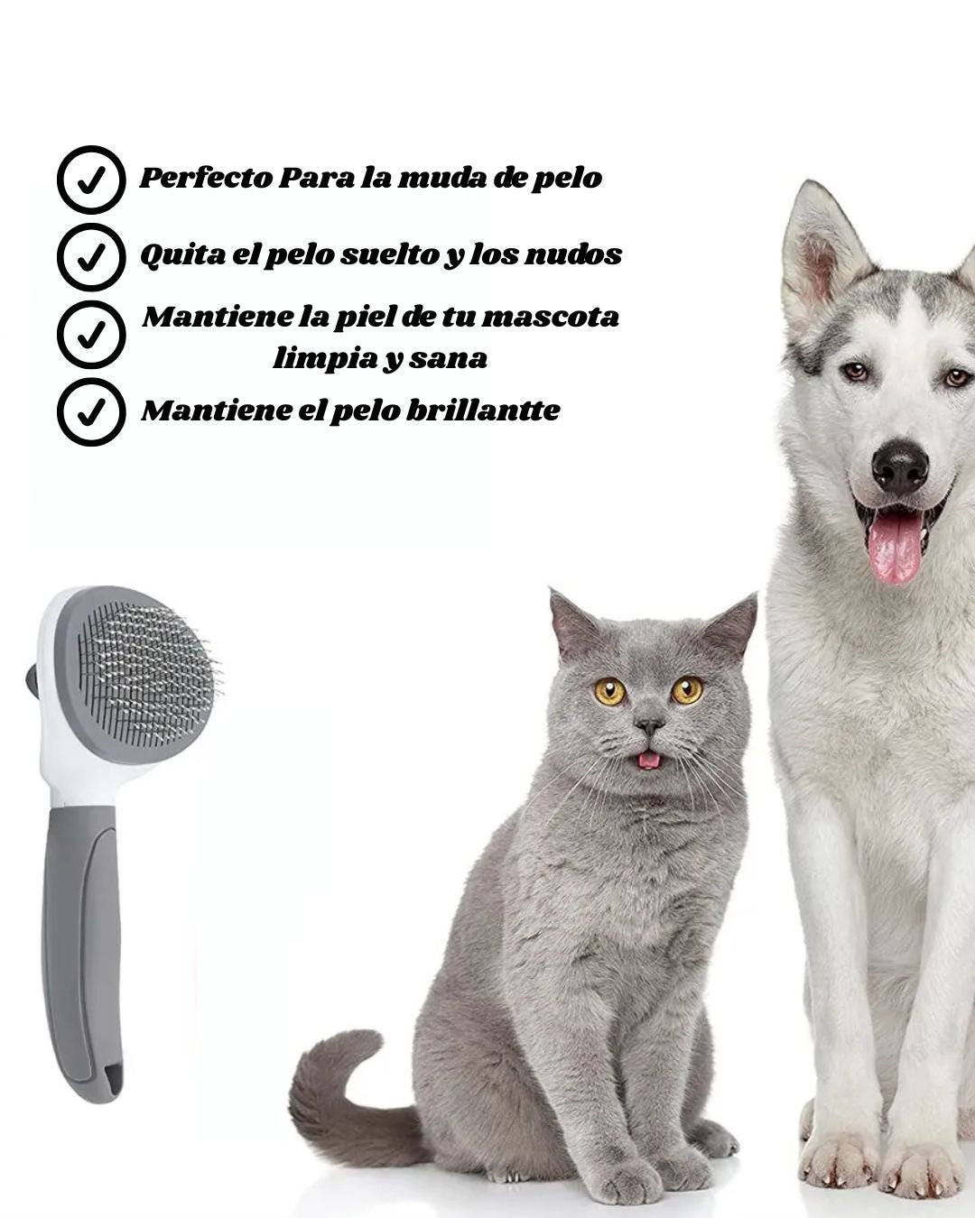 Cepillo Autolimpiante para Gatos y Perros – Limpia, relaja y reduce el estrés
