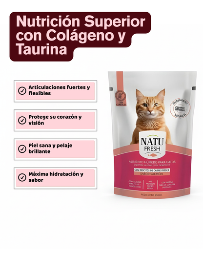 Alimento húmedo Salmón X5 Sobres 85g – Fuente de colágeno y taurina